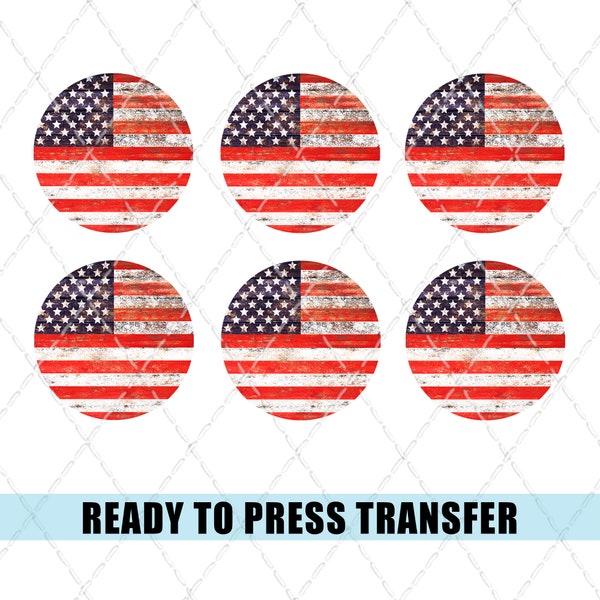 American Flag - Coaster Sublimation Transfer - Ready To Press - Heat Transfer - Car Coaster - Coaster - Wood - US Flag - Ornament - America