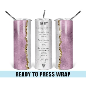 Bonus Mom Tumbler Sublimation Transfer: Glitter Foil Design (20/30 OZ)