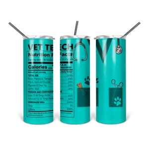 Vet Tech Tumbler Design - Teal Nährwerte PNG - Digital Download - Tumbler Design - Tumble PNG - PNG - Vet Tech Tumbler Download