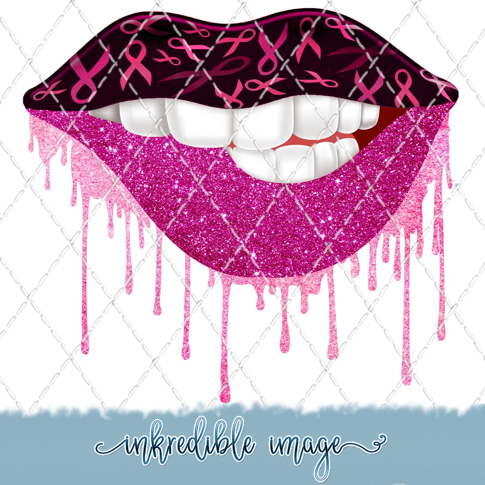 Breast Cancer Lips Sublimation Transfer Ready To Press | Etsy