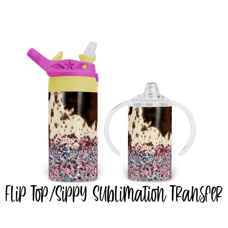 Cowhide & Confetti Sippy Sublimation Transfer Ready to Etsy