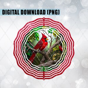 Stained Glass Cardinal Wind Spinner Design (Digital Download)