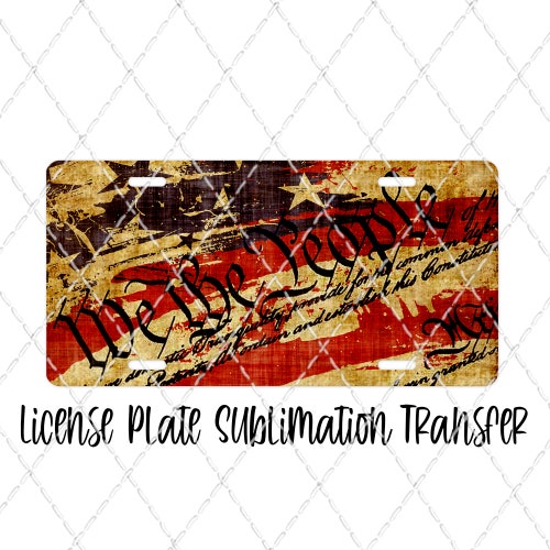 We the People License Plate Sublimation Transfer Ready to Etsy