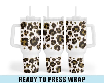 Transferencia de sublimación de manchas de leopardo - Envoltura de 40 oz - Vaso - Listo para imprimir