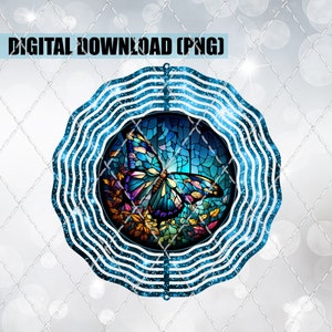 Stained Glass Butterfly Wind Spinner Design (Digital Download)