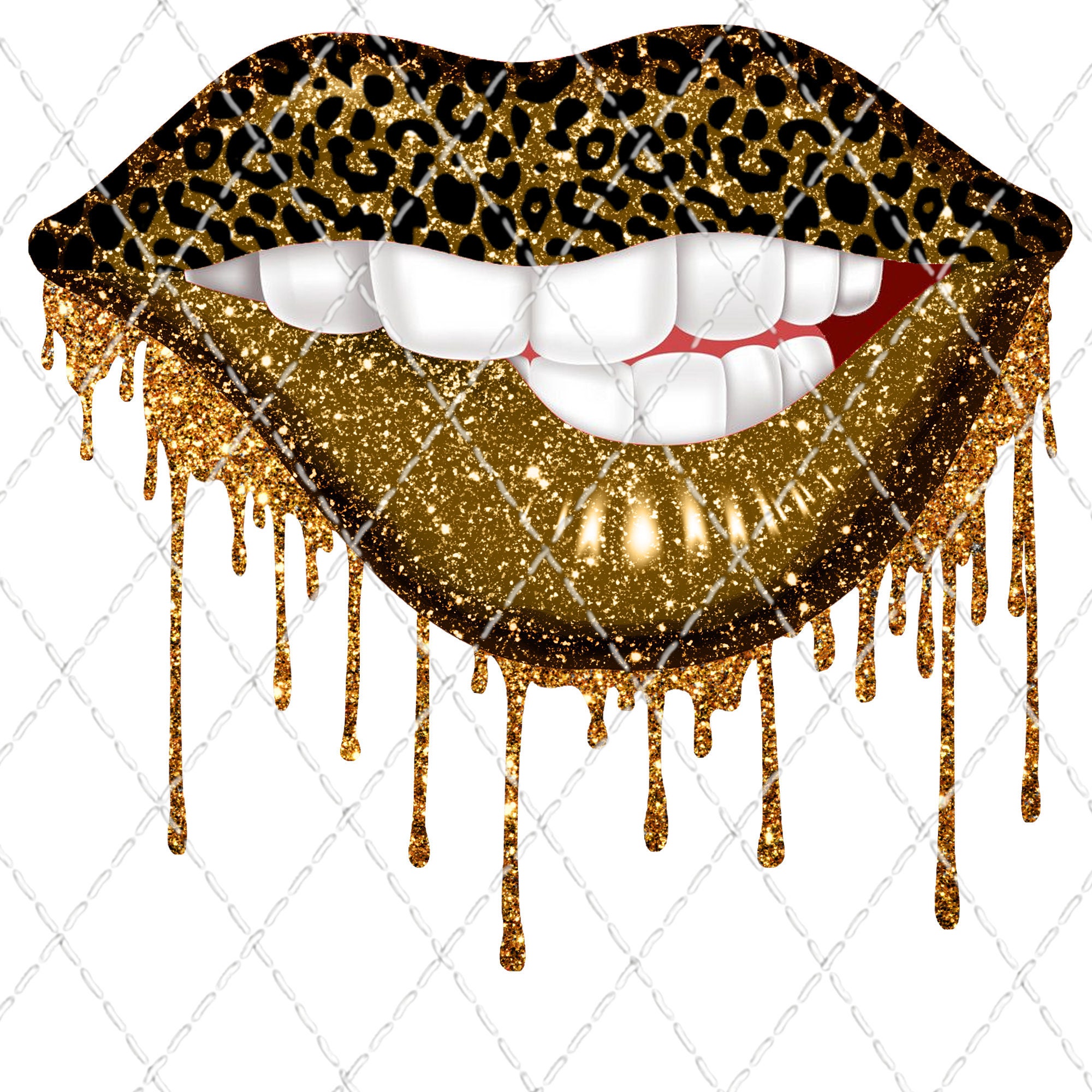 Gold Leopard Lips Sublimation PNG Digital Download -  New Zealand