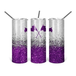 Colorguard Tumbler Design: Purple Glitter PNG (Digital Download)