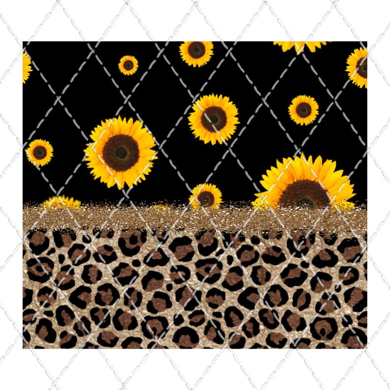 Download Sunflower & Leopard Tumbler Sublimation Transfer Ready To ...