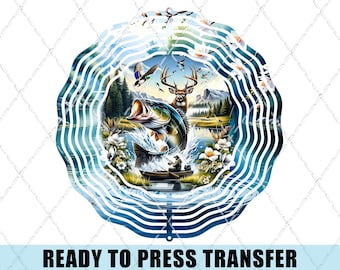 Hunting & Fishing Wind Spinner Sublimation Transfer - Ready To Press