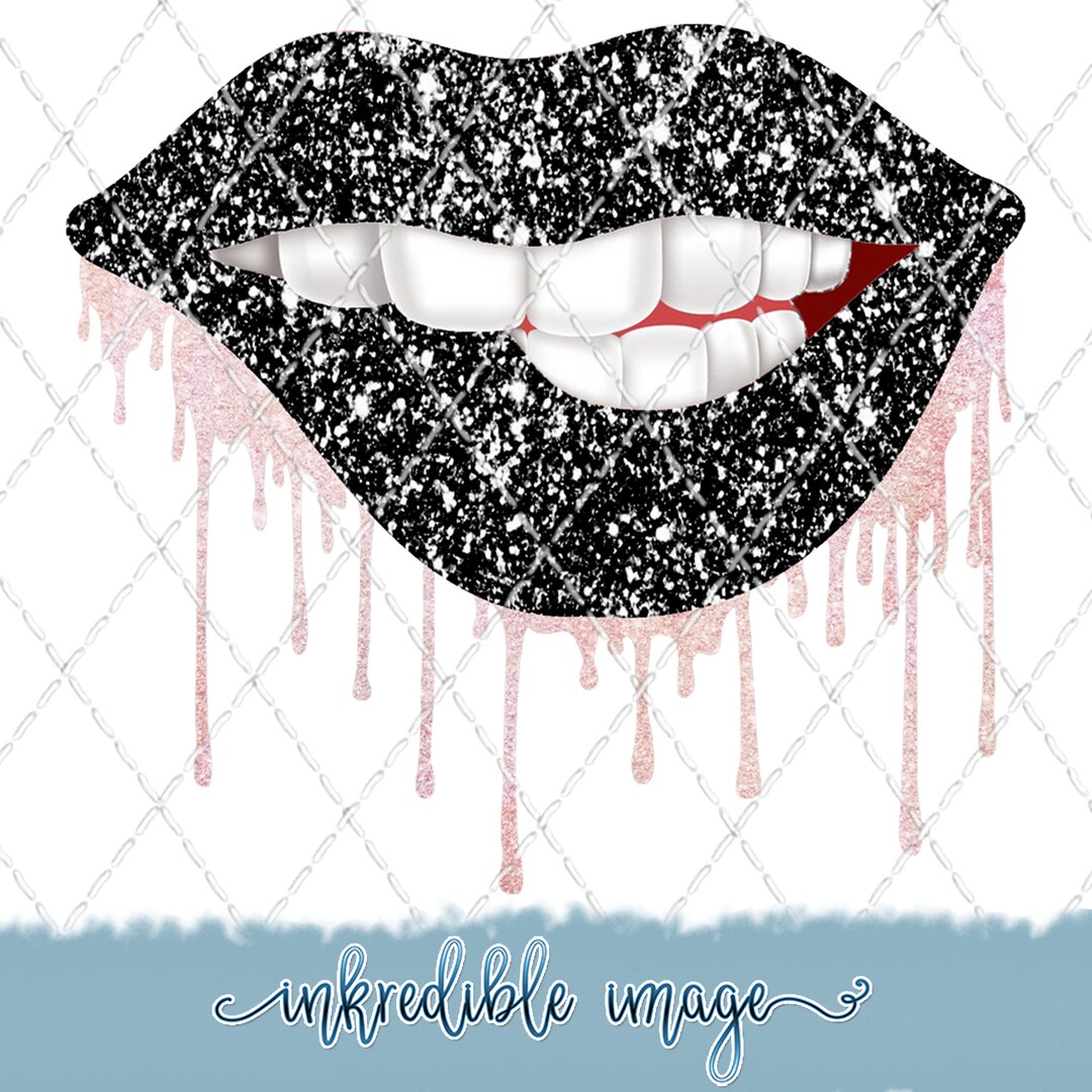 Black Glitter Lips - Sublimation PNG - Digital Download - Digital ...