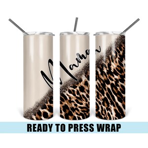 Mama Leopard Glitter Tumbler Sublimation Transfer - Ready To Press - Tumbler Wrap - Tumbler Transfer - Mama Tumbler Wrap - Mom Tumbler Wrap