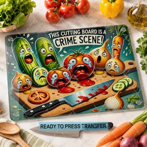 Crime Scene Sublimation Transfer - Ready To Press - Cutting Board Transfer
