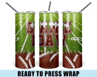 Game Day Football Sublimation Transfer - Ready To Press - Tumbler Wrap