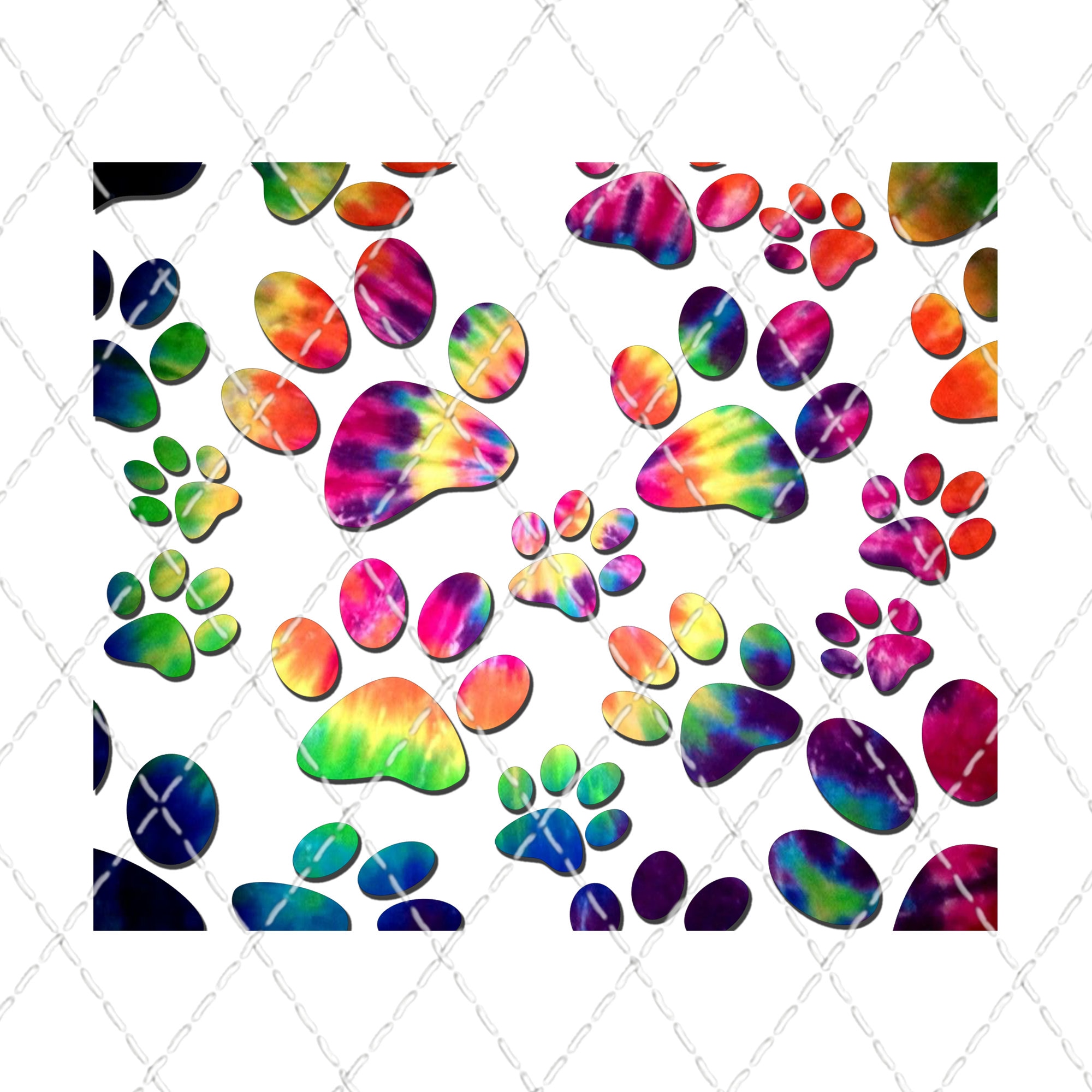 Tie Dye Paw Prints Tumbler Sublimation Transfer - 20/30 OZ Skinny - Etsy