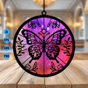 Butterfly Suncatcher - Digital Download - Digital Design - SVG - EPS - Laser Cut - Cut Files - Suncatcher - Suncatcher Download - Laser