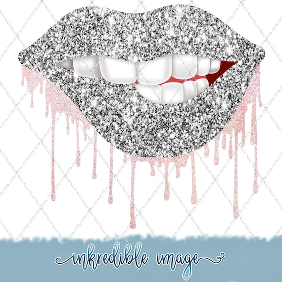 Silver Glitter Lips Sublimation PNG Digital Download Etsy