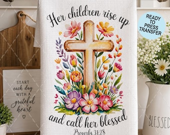 Her Children Sublimation Transfer - Ready To Press - Heat Transfer - Towels - 2 Pack