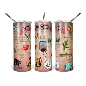 Nouveau-Mexique - Sublimation - PNG - Téléchargement numérique - Conception numérique - Conception de gobelet - Imprimable - 20 OZ - Symboles d'État - Occidental - États