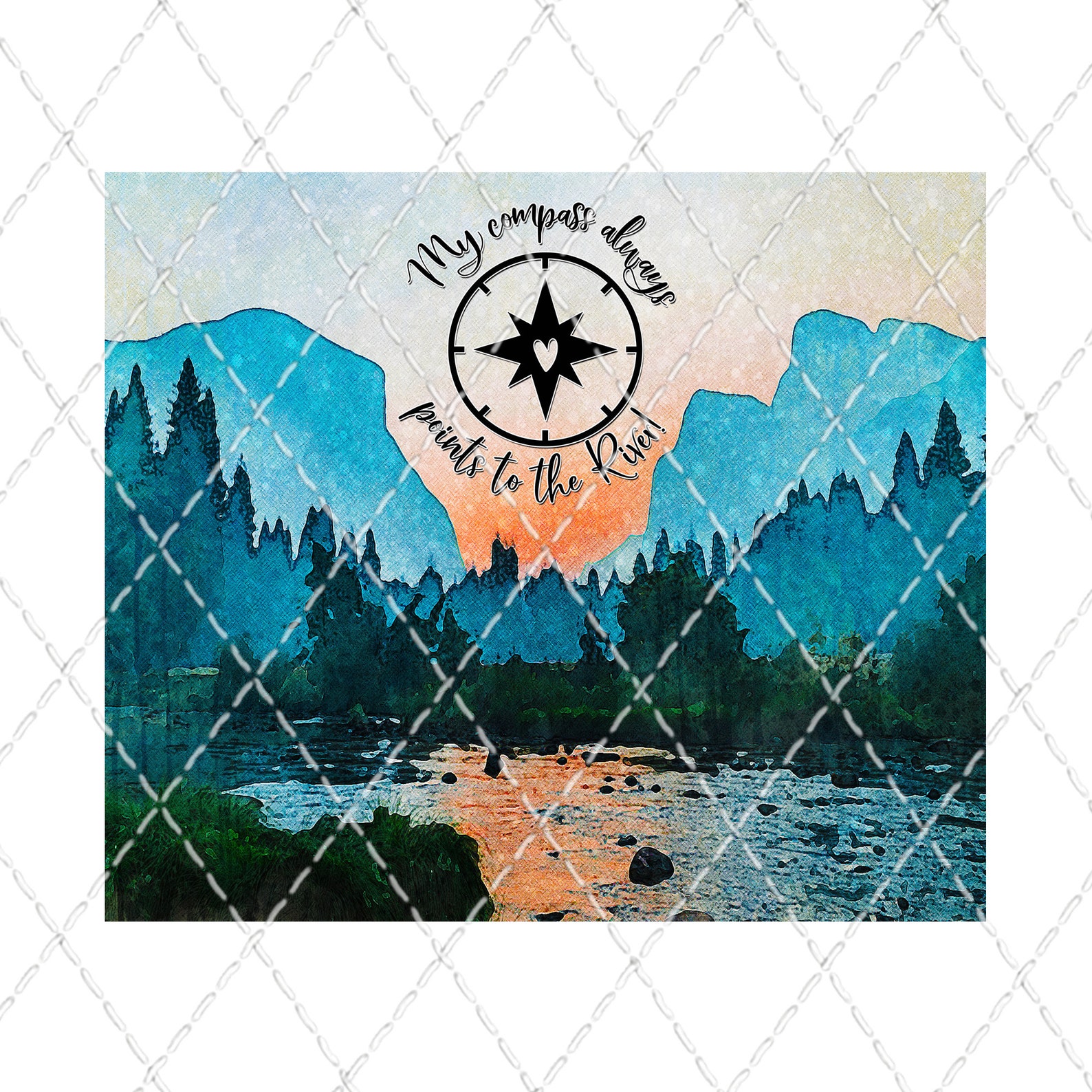 My Compass Always Points to the River Tumbler Sublimation Etsy