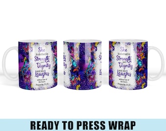 Proverbs Sublimation Transfer - Coffee Mug Wrap - 11 OZ/15 OZ Wrap - Christian