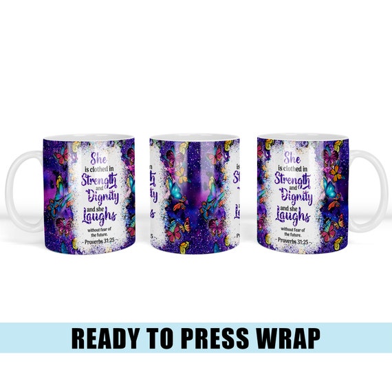 Proverbs Sublimation Transfer - Coffee Mug Wrap - 11 OZ/15 OZ Wrap - Christian