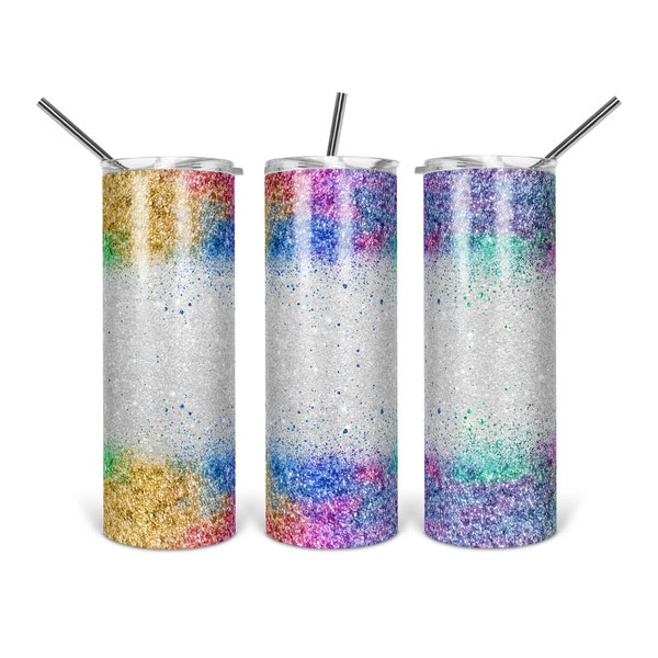 Rainbow Glitter - Sublimation - PNG - Digital Download - Digital Design - Tumbler Design - Printable - 20 OZ - 30 OZ - Glitter - Multicolor