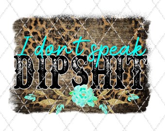 Projekt sublimacji „Nie mówię po kiepsku”: Kwiatowy wzór lamparta w stylu western PNG (pobranie cyfrowe)