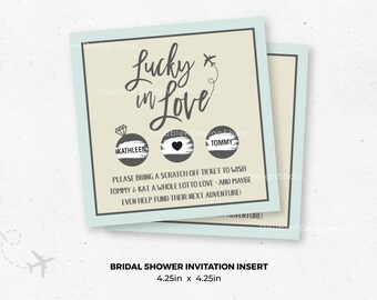 Brautparty Lotterielos-Einsatz: Glückliche Liebesreise-Thema (druckbare PDF)