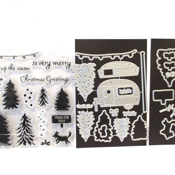 ARBRES À VENDRE Jeu de timbres et matrices + Stampin up Bonus Noël