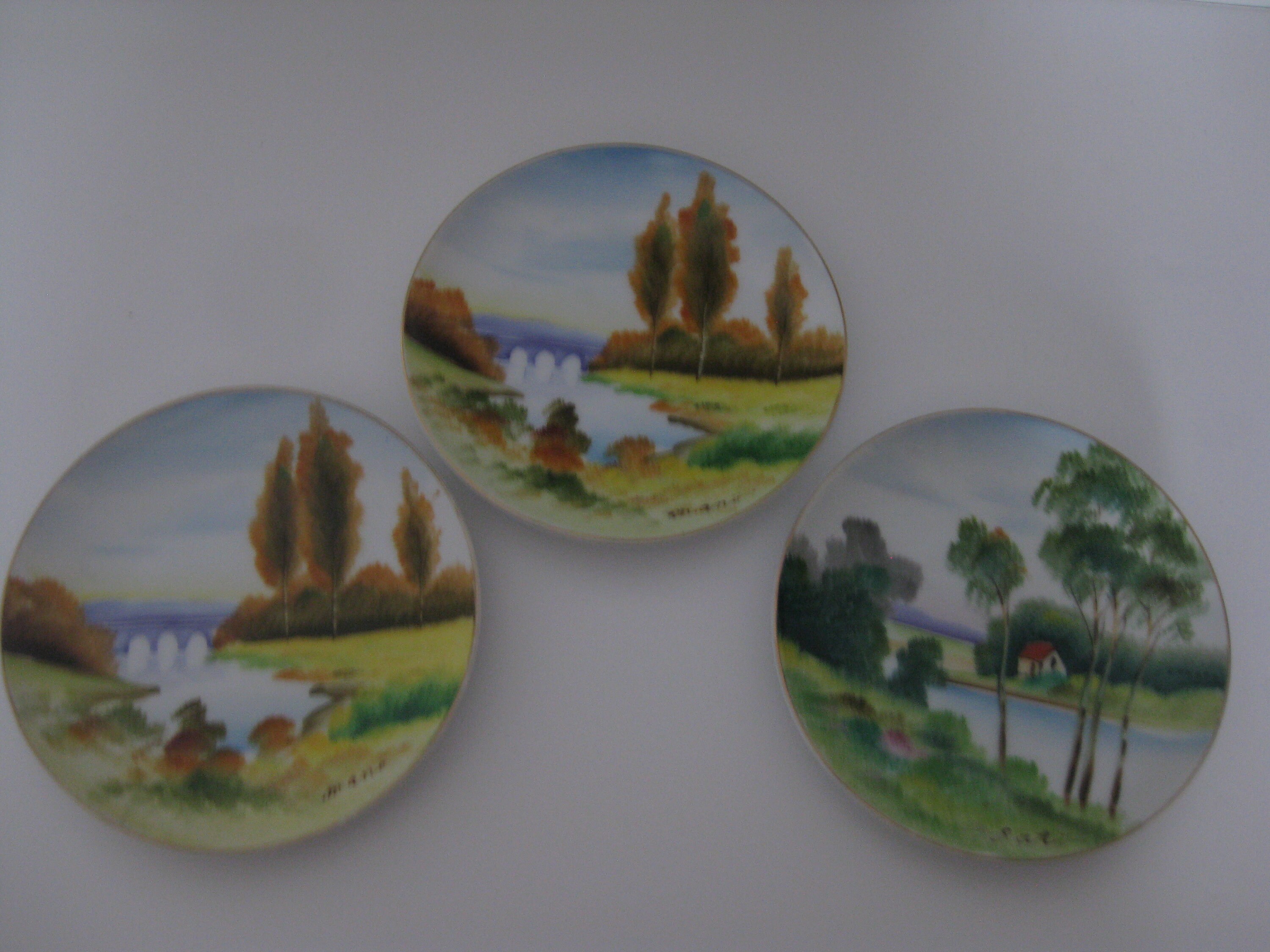 Vintage Hand Painted Decor Plates Etsy