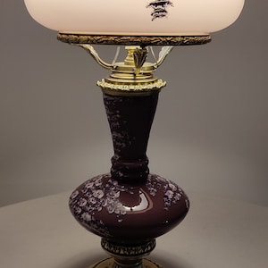 Bronze and glass table lamp. Spain, 1950s.