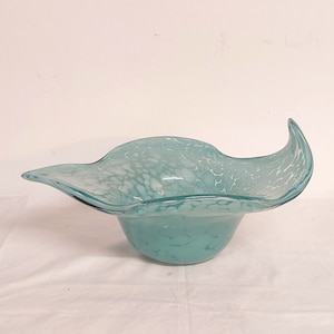 Blue Murano glass center. Italy, 1980s.