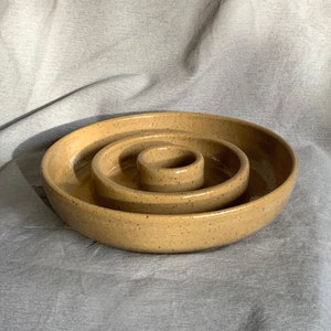 8” Slow Feeder Handmade Dog Bowl Minimalist Rustic Large Pet Dish