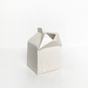 Ceramic Milk Carton | Flower Vase Creamer Bottle