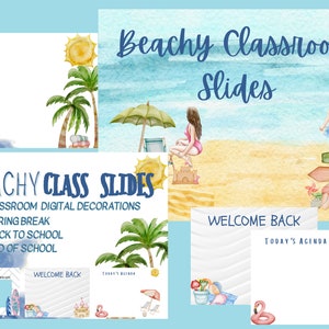 Seasonal Google Slides & Powerpoint Templates, Fun Beachy Spring Break ...