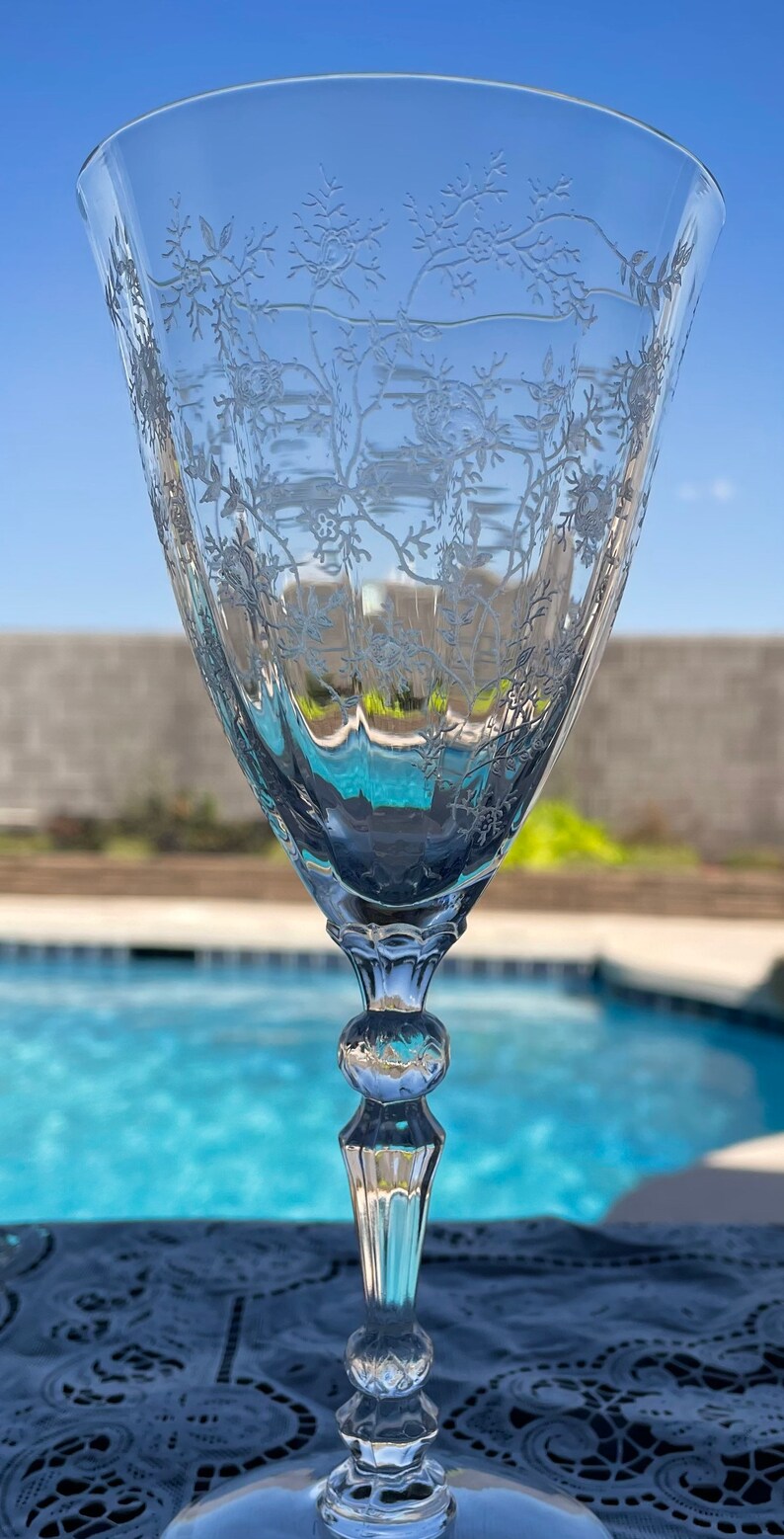 Fostoria Chintz Stemware Circa 19401973 Etsy