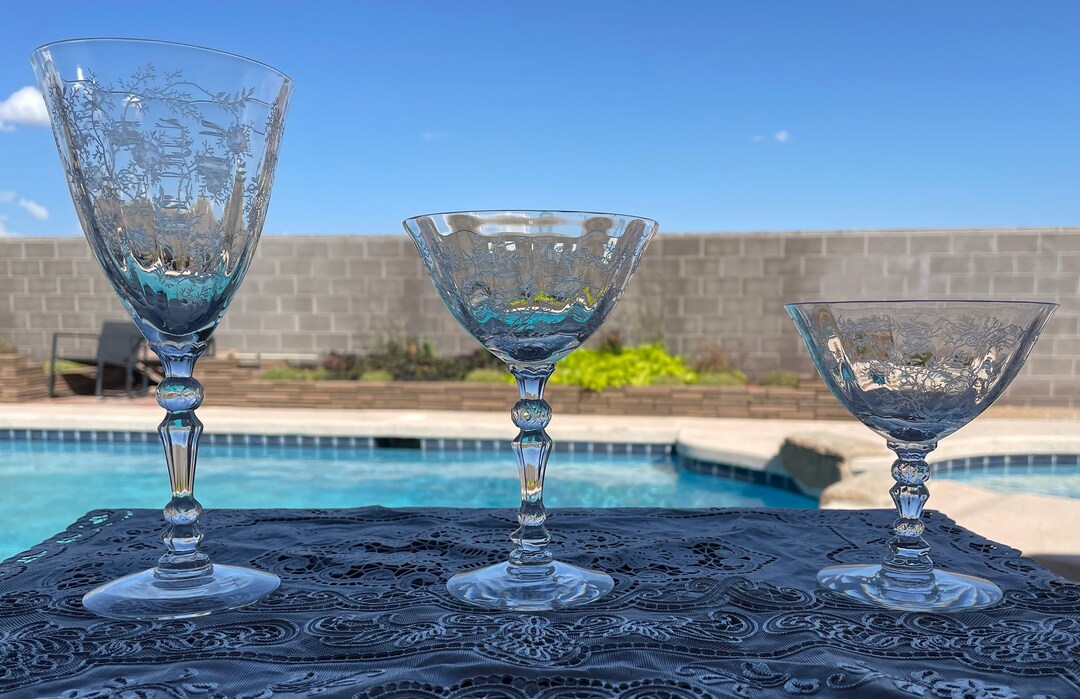 Fostoria Chintz Stemware Circa 19401973 Etsy