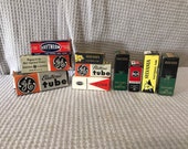 Lot of 10 mixed mid century vintage radio tubes, vacuum tubes, vintage radio, vintage radio parts.