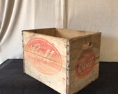 Vintage mid century Cott wooden beverage crate.