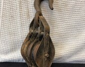 Early to mid century triple drum pulley.