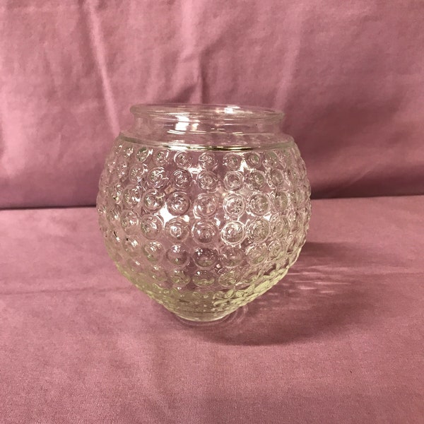 Vintage clear glass Hob Nail light globe. Clear glass light globe.