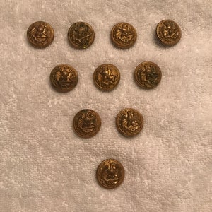 Lot of TEN vintage Jacob Reeds and Sons Navy buttons.