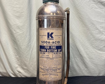 Vintage 1970’s Kidde stainless steel fire extinguisher.