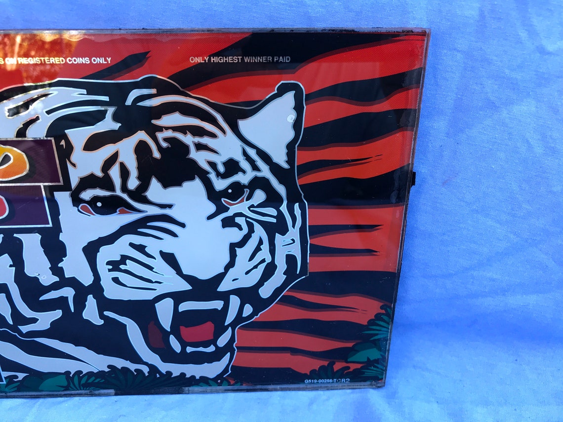 1991 Bally Wild Tiger slot machine glass panel. | Etsy