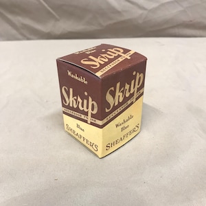 Vintage new old stock Sheaffers Washable Skrip blue ink box and bottle.