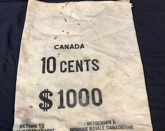 Vintage Royal Canadian Mint Canvas Coin Bag.