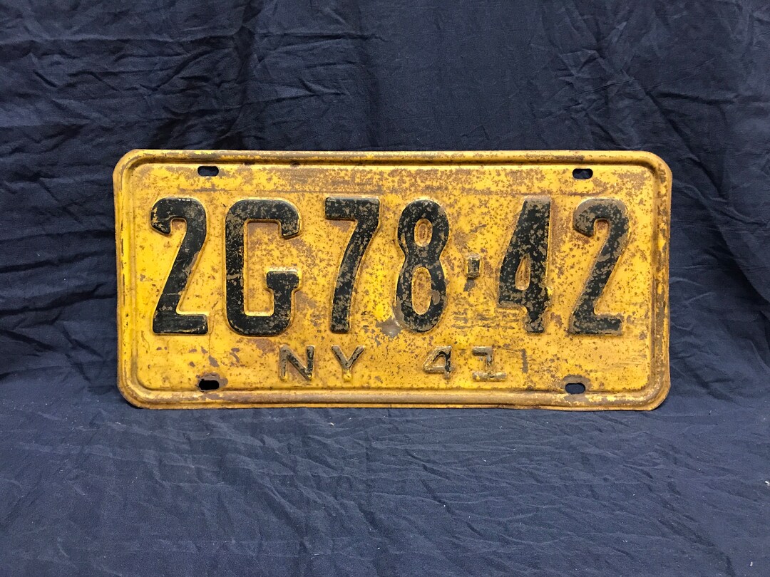 Vintage 1941 New York State License Plate. Etsy