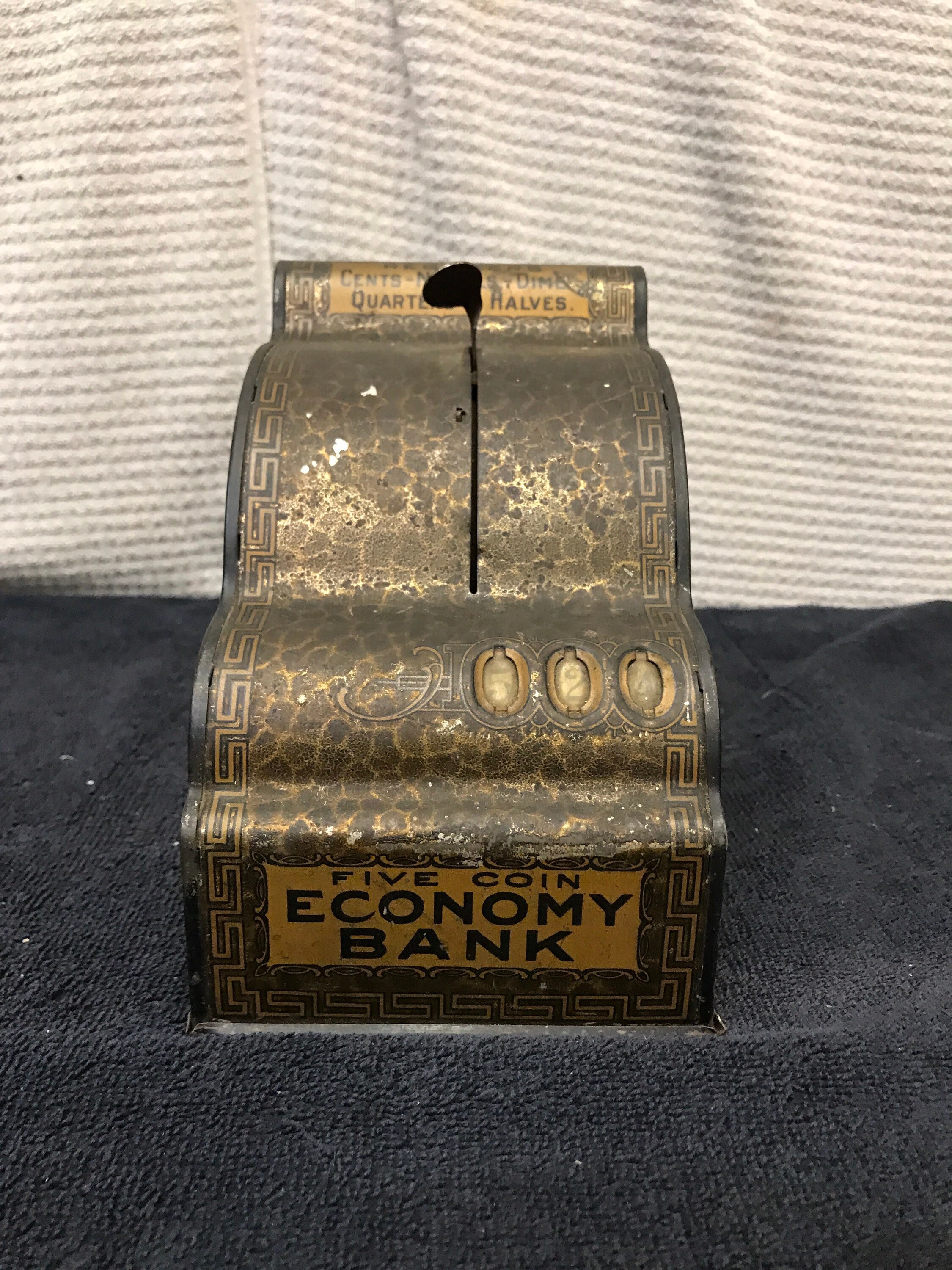 Vintage cash register piggy bank. Vintage five coin economy Etsy