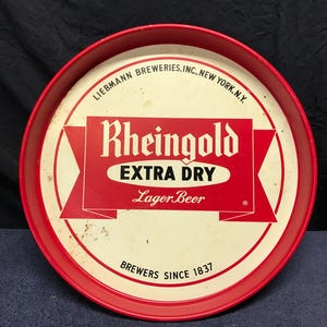 Smaller Vintage Rheingold Extra Dry Lager Beer Tray. Vintage Beer Tray.