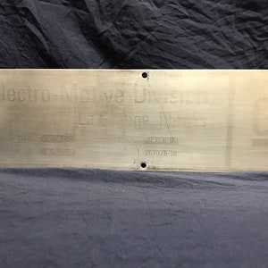 Vintage General Motors Electro Motive Division SD40-2 Builders Plate. Builders Tag.